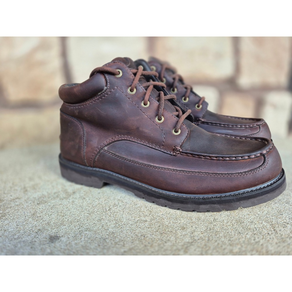 Cabela's Leather Moc Toe Chukka Boots Men's 14 Brown Rugged Work Outdoor